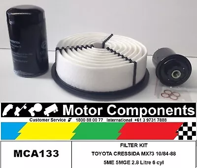 $63.60 • Buy FILTER SERVICE KIT For TOYOTA CRESSIDA MX73 5ME 5MGE 2.8L 6 Cyl 10/84-88