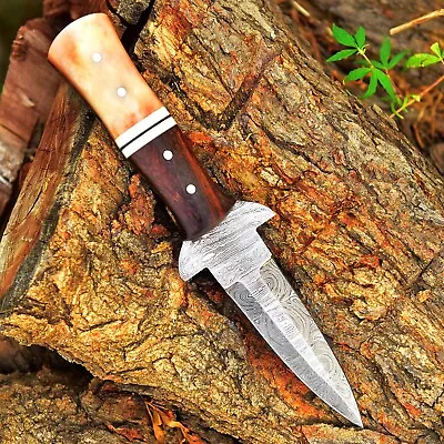 Double Edged V42 Military Damascus Steel Hunting Dagger Boot Knife Survival X531 • $31.50