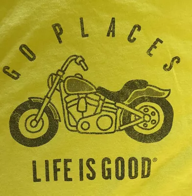 Life Is Good Mens Crusher T Shirt XXL Green Motorcycle Graphic  Go Places  • $22.99