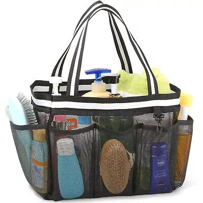 Mesh Shower Caddy Portable Shower Bag For College Dorm Camping Travel Gym(Black) • $18.76