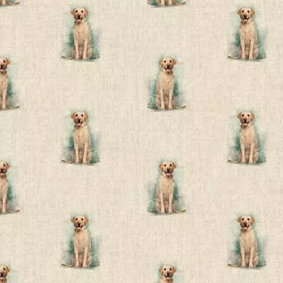£5.99 • Buy All Over Labradors Natural Linen-Look 100% Cotton Fabric 140cm 54  Wide Craft