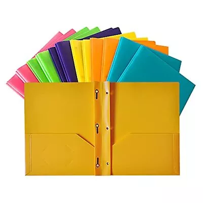 12 Pack Two Pocket Folders With 3 Metal Prong Fasteners 2 Pocket Portfolio Folde • $19.11