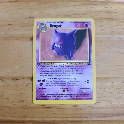 $17.80 • Buy Gengar 20/62 1st Edition Non-Holo Pokemon Fossil LP