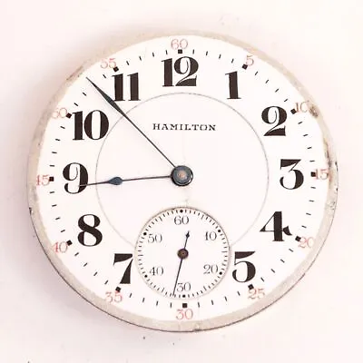 Hamilton Pocket Watch 16 Size 17 Jewel Movement - Grade 975 - AG26 • $99.99