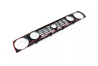 $69.95 • Buy Euro Sport Front Quad Radiator Grill W/Emblem Red Frame  For VW Golf GTI MK2 2