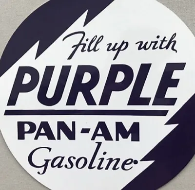 Vintage Style Purple Pan-am Gasoline Oil Heavy Steel Metal Quality Sign • $55