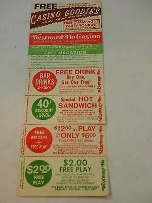 Westward Ho Casino Las Vegas Casino Goodies Coupon And Champagne Coupon's • $9.95