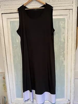 MY SIZE Black With White Trim Long Maxi Tee Plus Size L Dress Ladies Women’s • $19.99