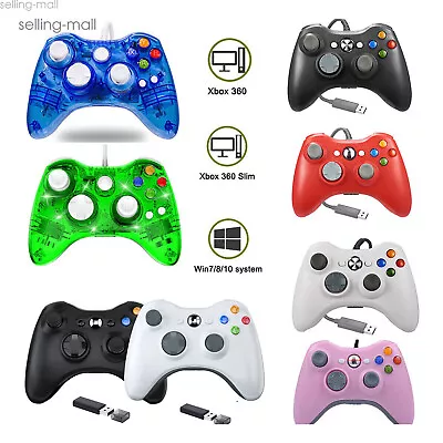 WIRED OR WIRELESS Gaming Controller For Xbox 360/360 Slim PC Windows 11 10/8/7 • $20.89