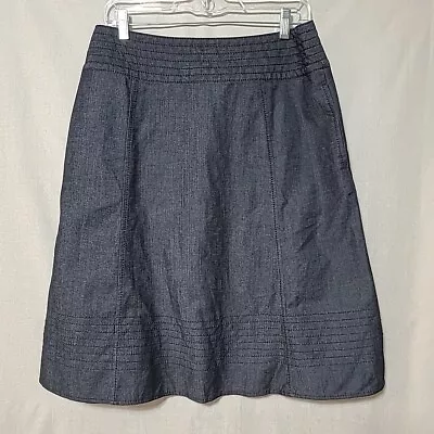 J Jill A Line Skirt Size 10 Stretch Knee Length Career Charcoal Grey • $17.99