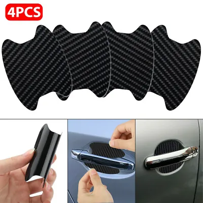 $4.05 • Buy 4PC Carbon Fiber Car Door Handle Protector Film Anti-Scratch Sticker Accessories