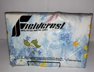 Fieldcrest Percale Vintage Paradise Garden King Fitted Sheets NOS  • $19.99