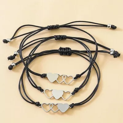 2/3/4x Promise Heart Bracelets For Couple Women Girls Teens With For • $14.94