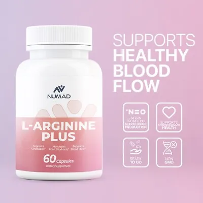 NUMAD L-Arginine L-Citrulline  60ct NO3 Nitric Oxide Test Libido ED Support • $12.80