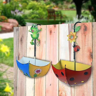 Wall Planter For Garden Outdoor Umbrella Metal Flower Basket Plant Pot Gift • £44.09