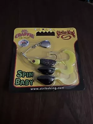 Strike King Mr. Crappie Spin Baby Hook 1/8oz * Black Chartreuse • $3.99