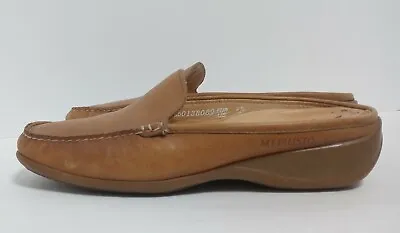 Mephisto Leather Mules Clogs 7 Tan Cool-Air Caoutchouc Sole Slip On Comfort Shoe • $27.99