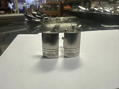 Men's Montblanc Cufflinks Stainless Steel Classic Style Pre-Owned • $45