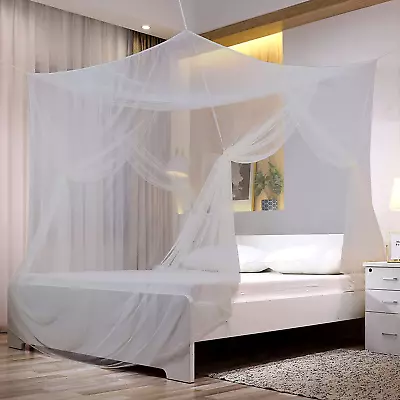 No-See-Um Mesh Square Mosquito Net For King Size Bed 2 Openings Netting Mosquito • $51.99