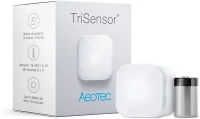 $62.99 • Buy ~NEW~ Aeotec TriSensor, Gen 5 Z-Wave Plus, Motion/Light/Temp Sensor [ZWA005]