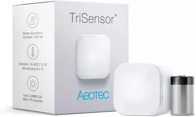 ~NEW~ Aeotec TriSensor Gen 5 Z-Wave Plus Motion/Light/Temp Sensor [ZWA005] • $62.99