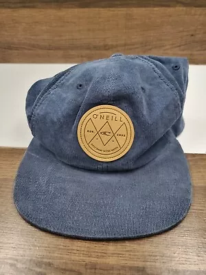 $17.59 • Buy O'Neill Vintage Flat Hat Cap Leather Strap Back 100% Cotton Patch Logo