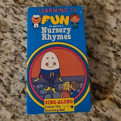 Rare Vintage Learning Is Fun Nursery Rhymes Vhs Tape Sing Along  1988 • $7.99