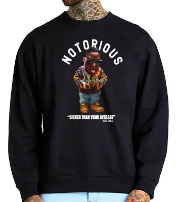 NEW Art Society X SWOD NOTORIOUS BIGGIE TOONS BLACK Crew Sweater SMALL-3XLARGE • $99.48