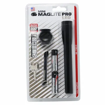 Maglite Mini Led 2 Cell AA Pro Flashlights Black Combo - SP2P01C • $38