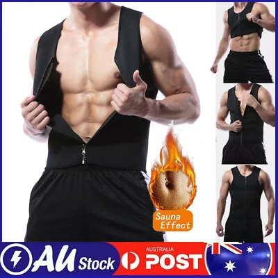 Neoprene Corset Men Women Body Shaper Zip Sauna Suit Tank Tops Vest Compression • $8.89