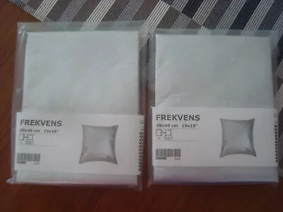 Set Of 2 - IKEA FREKVENS Throw Pillow Covers 19 X 19  Limited Edition SILVER NEW • £36.93