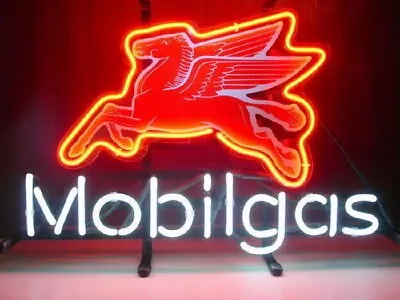 Mobil Gas Mobilgas Neon Lamp Sign 14 X10  Bar Beer Hanging Nightlight Decor EY • $80.99