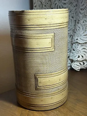 Vintage Hollywood Regency Trash Waste Basket Gold Rope Mesh Round 12x8 HEAVY-C • $99