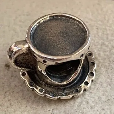 Retired Pandora Silver Cup & Saucer Charm Hm Pan ALE/925 S  No Box   • £19.99