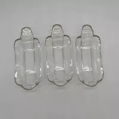 Vintage Banana Split Dishes/ Boats  Clear Heavy Glass Set Of 3 • $14.99