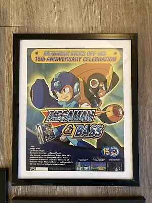 FRAMED Retro 2003 Megaman & Bass Ad  Gameboy Advance Video Game Wall Art • $29