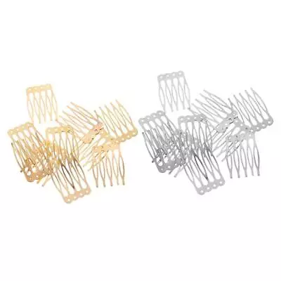 20pcs 5 Teeth Metal Blank DIY Alloy Hair Comb Clip Craft Hair Accessories Set • £6.10