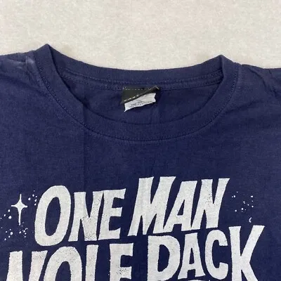 One Man Wolf Pack Hangover Graphic Tee Thrifted Vintage Style Size L • $14.99