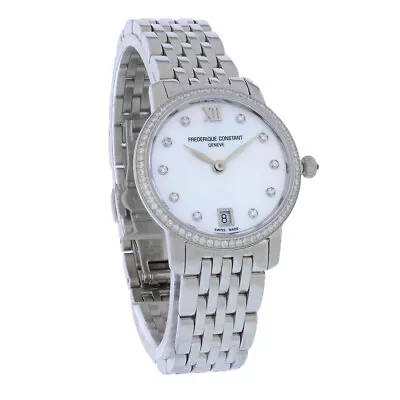 Frederique Constant Slimline Ladies Quartz Watch FC-220MPWD1SD26B • $1677