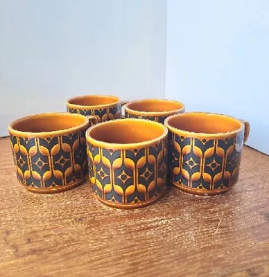 Vintage HORNSEA Autumn Tone Pottery Coffee Mug Coffee Cup England Set Of 5 • $63.85