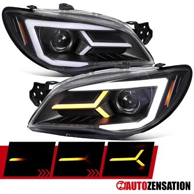 Sequential LED Fit 2006-2007 Subaru Impreza WRX STI Black Projector Headlights • $305.99