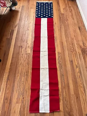 Antique Vintage 48 Star Bunting Flag 16 X9' Sewn Stripes 1950's  Parade Display • $46