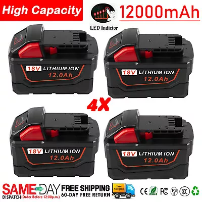 12Ah FOR Milwaukee For M18 12.0 Ah High Output Battery 48-11-1812 48-11-1880 US • $94.99