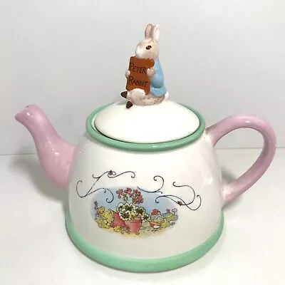 Beatrix Potter Peter Rabbit Tea Pot By Teleflora 2002 Ceramic • $12.99