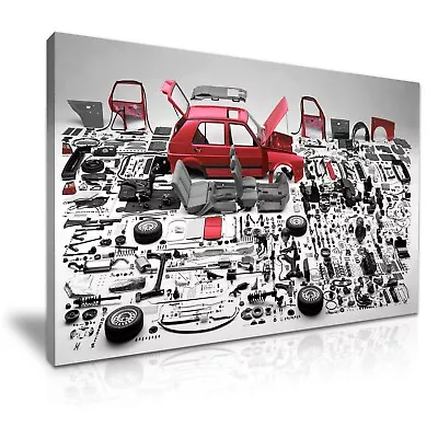 VW Golf Breaking Parts Poster Canvas Modern Art Print~ 5 Size To Choose • $21.12