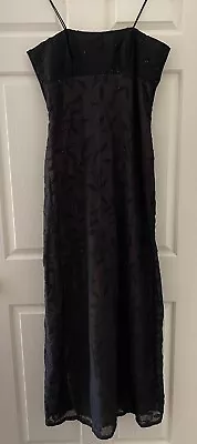 PACO Size 8 Vintage Black Beaded Evening Formal Dress Gown • $60