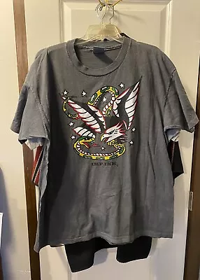 Vtg Tattoo Eagle Tshirt 1990’s XL Paul Rogers Research Center  Imp Ink • $40