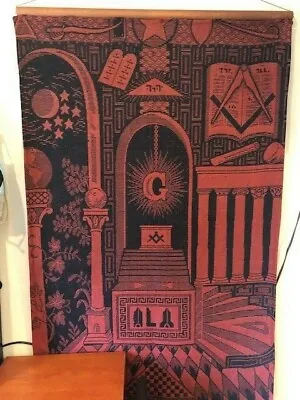 MASONIC Antique Tracing Board / Carpet Real Early 1800s Woven Freemason  Templar • $1499.33