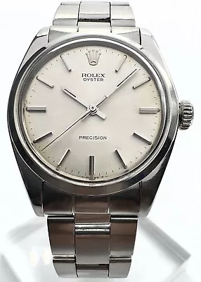 Rolex Oyster Precision 1971 Ref 6426 Gents 34mm Vintage Steel Watch Dial Patina • £2250