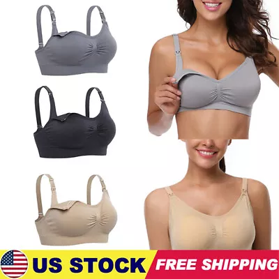 Women Nursing Bra Maternity Breastfeeding Removable Pad Shoulder Strap Lactation • $9.37